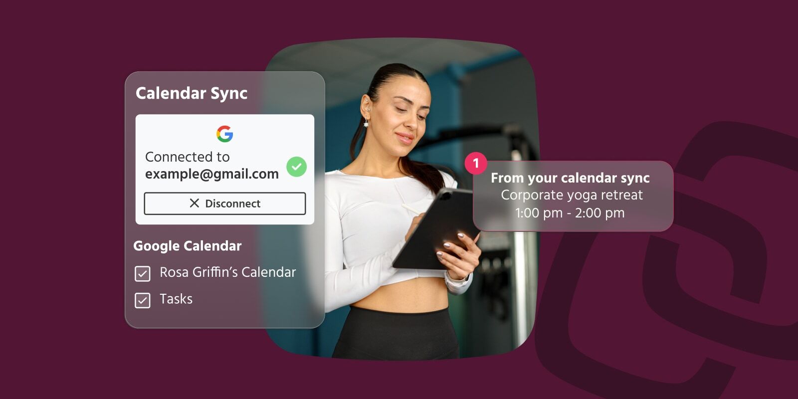 Gym instructor uses 2-Way Calendar Sync to avoid double booking.