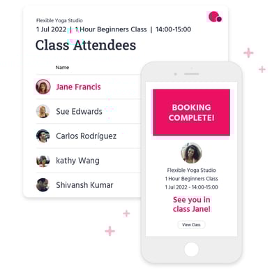 A completed booking on a customer's member app