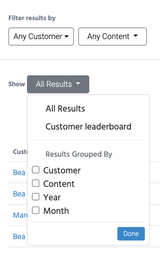 On Demand filter and sort results