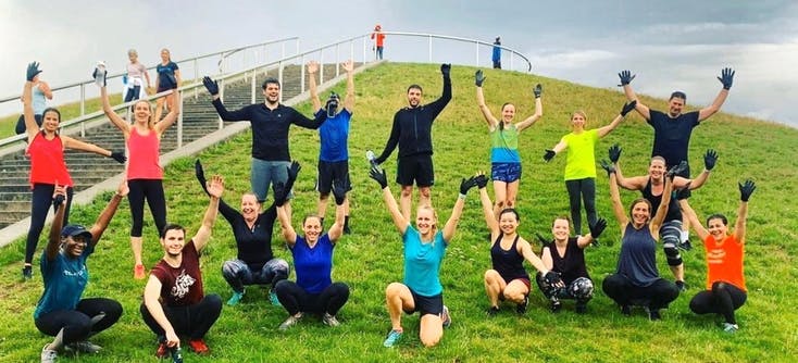 Stephanie with one of her outdoor bootcamps